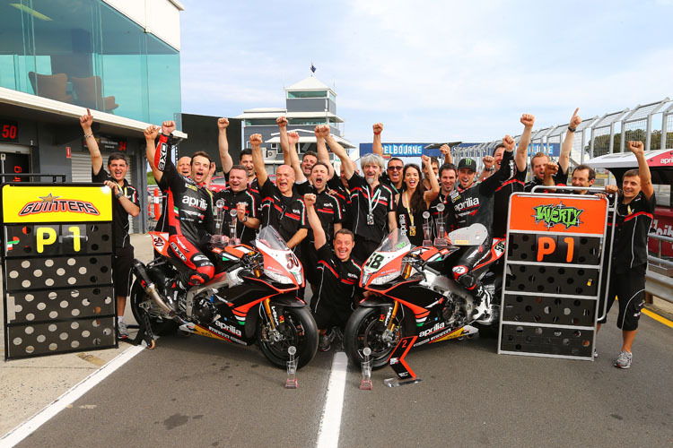 Das Aprilia-Werksteam räumte auf Phillip Island beide Siege ab