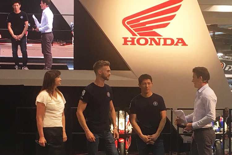 Das Honda-Werksteam 2019: Leon Camier und Ryuichi Kiyonari (in der Mitte)