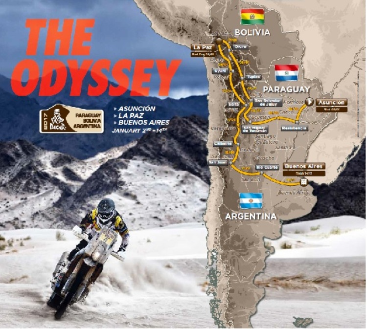 Die Route der 39. Rallye Dakar 2017
