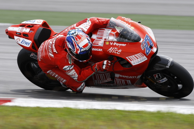 Casey Stoner beim Sepang-Test 2009.