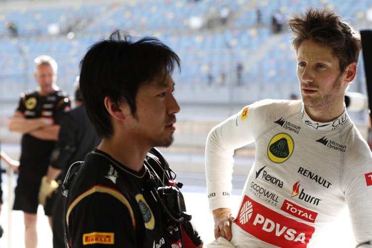 Romain Grosjean und Ayao Komatsu