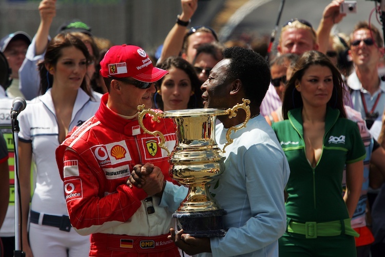 Pelé mit Michael Schumacher 