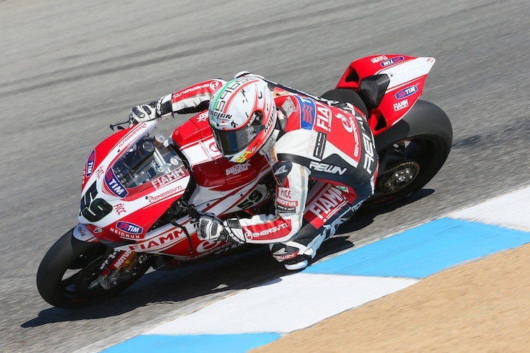 Niccoló Canepa auf der Werks-Ducati in Laguna Seca