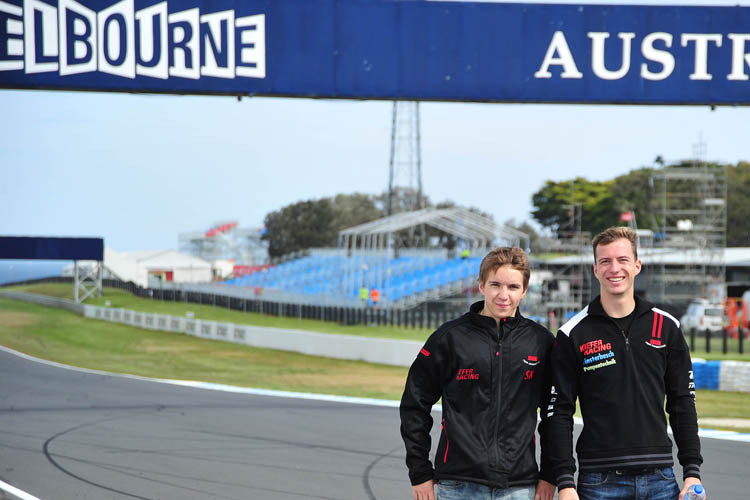 Luca Grünwald und Teamkollege Toni Finsterbusch heute auf Phillip Island