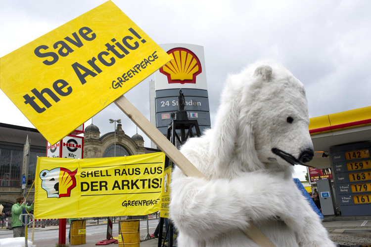 Die Umweltschützer protestierten auch in Hamburg
