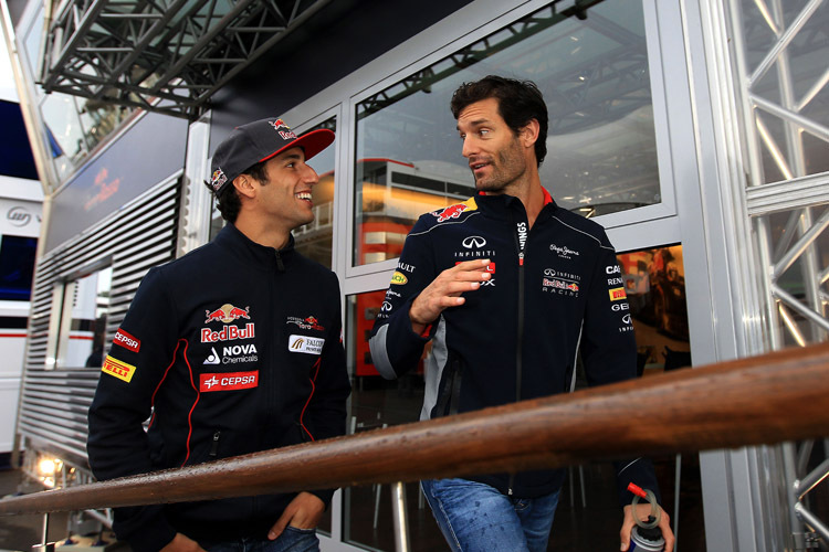 Der Altmeister und sein Nachfolger: Mark Webbers Cockpit beim Weltmeister-Team Red Bull Racing geht an Daniel Ricciardo