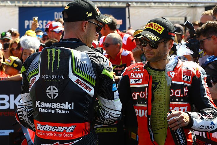 Jonathan Rea (li.) und Alvaro Bautista