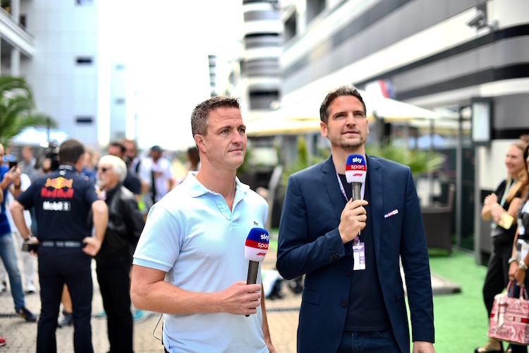 Ralf Schumacher (links) bei der Arbeit für die deutsche Sky