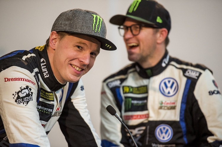 Johan Kristoffersson (li.) und Petter Solberg