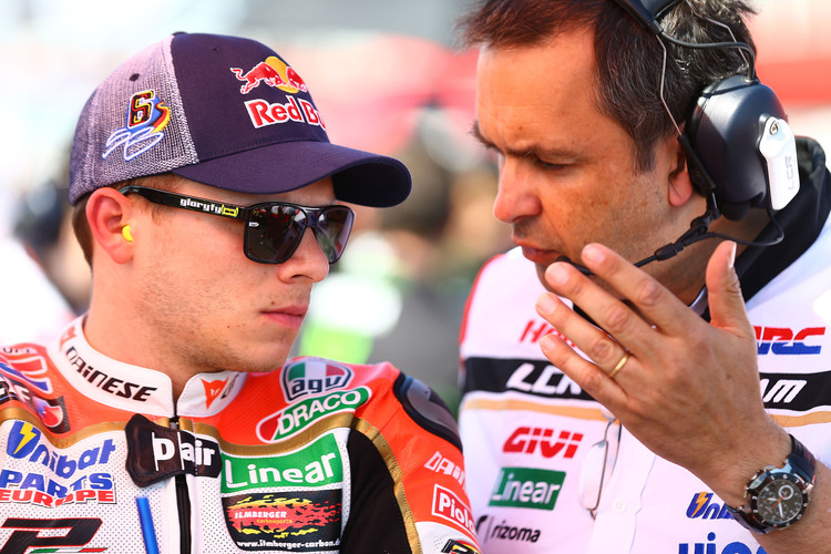 Stefan Bradl mit Crew-Chief Christophe «Beefy» Bourguignon