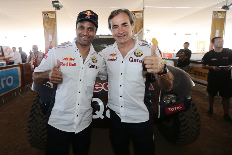 Sainz (re.) und Al-Attiyah legten einen guten Start hin