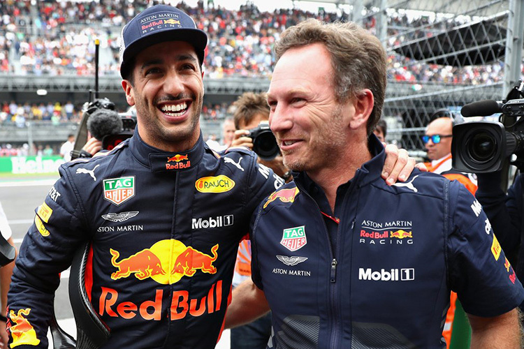 Daniel Ricciardo und Christian Horner