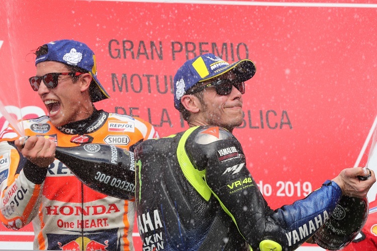 Marc Márquez und Valentino Rossi standen in Las Termas gemeinsam auf dem Podest