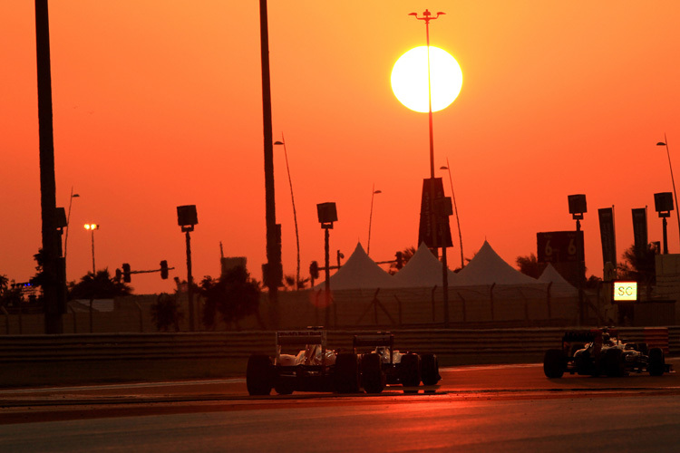 Ferrari fährt in Abu Dhabi hinterher