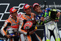 2015 standen Dani Pedrosa, Marc Márquez und Valentino Rossi auf dem Sachsenring auf dem Podest