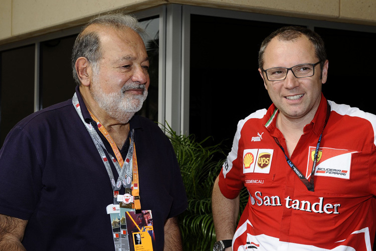 Carlos Slim Helu mit Ferrari-Teamchef Stefano Domenicali