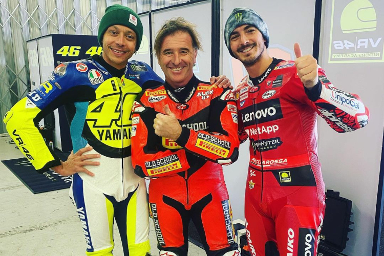 Valentino Rossi, Alex Gramigini und Pecco Bagnaia