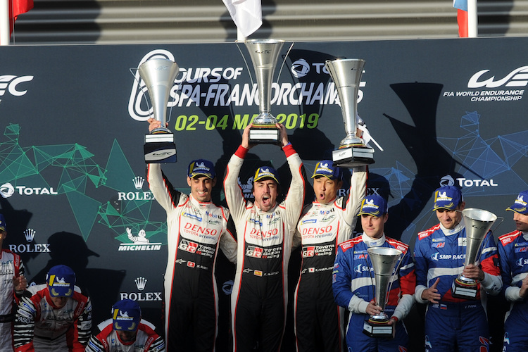 Sébastien Buemi, Fernando Alonso und Kazuki Nakajima gewannen die 6h von Spa