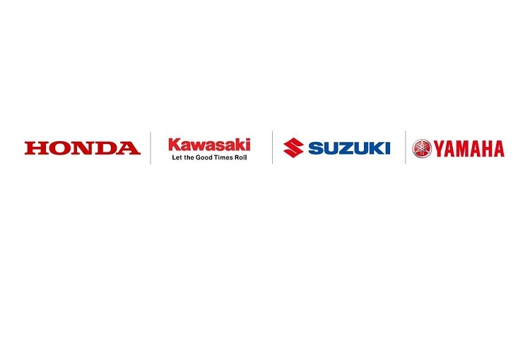 Die Logos aller vier japanischen Motorradhersteller vereint in einem Projekt zur Entwicklung von Wasserstoff-Antrieben