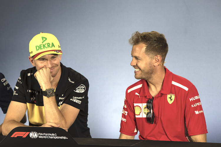 Nico Hülkenberg und Sebastian Vettel 2018 in Hockenheim