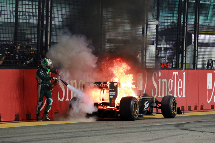 Singapur fordert der Technik alles ab, wie Heikki Kovalainen 2010 erfahren musste