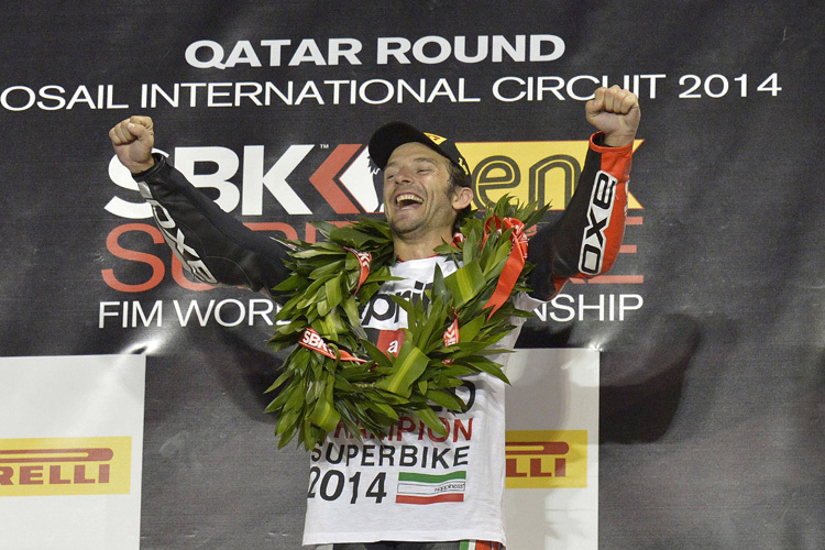Sylvain Guintoli gewann in Katar 2014 beide Rennen und wurde Weltmeister