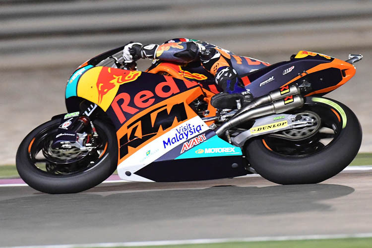 Moto3-Weltmeister Brad Binder auf der Moto2-KTM in Katar 2017