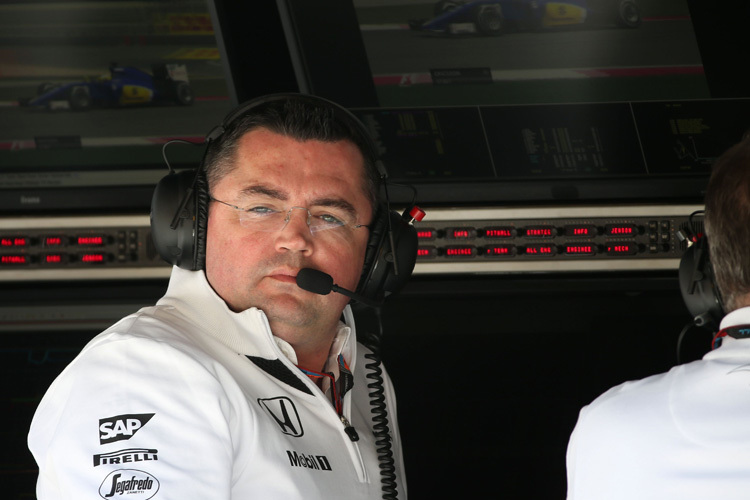 McLaren-Renndirektor Eric Boullier: «Die Fortschritte sind ermutigend, ich hoffe, dass wir besser dastehen, wenn die Europa-Saison ansteht»
