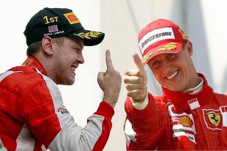 Sebastian Vettel und Michael Schumacher