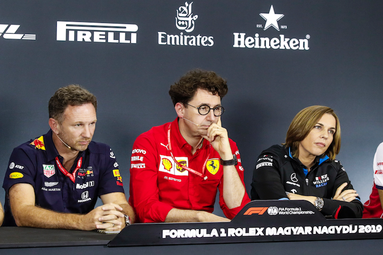 Christian Horner, Mattia Binotto und Claire Williams