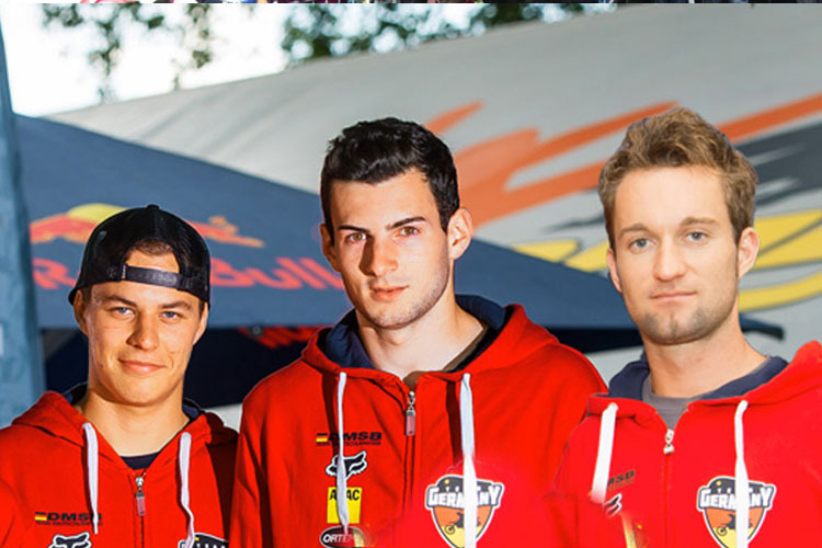 Henry Jacobi, Dennis Ullrich und Max Nagl (v.l.n.r) werden Deutschland 2015 beim MXoN vertreten 