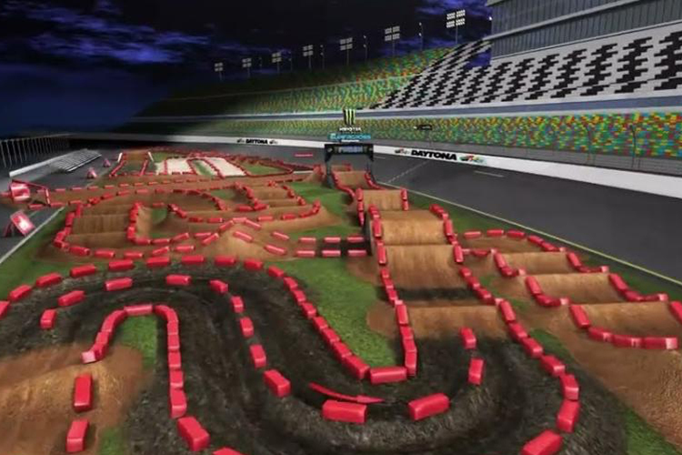 Die US-Supercrossmeisterschaften gastieren auf dem Anfield des International Daytona Speedway 