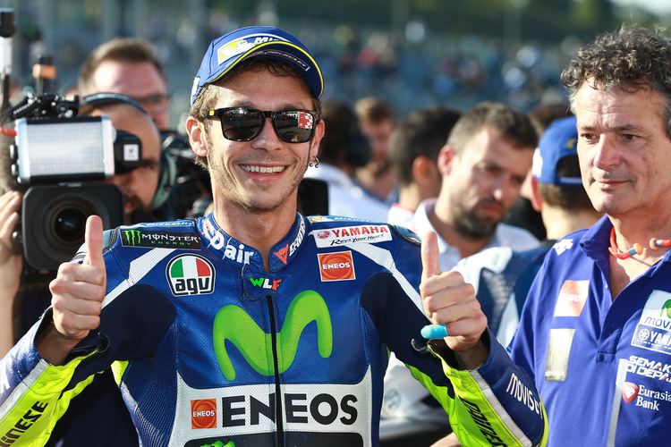 Gefeiert: Rossi nach der Bestzeit in Motegi