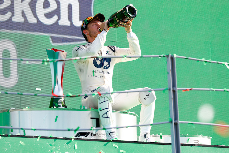 Pierre Gasly nach seinem Sieg in Monza