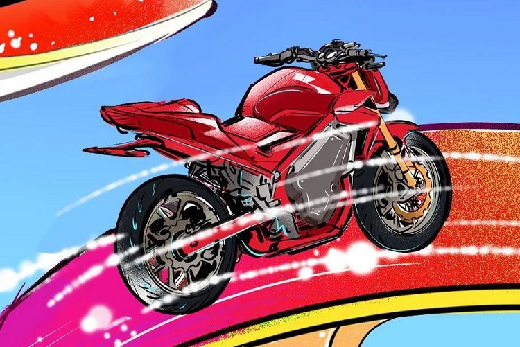 Electric Motorcycle - weitere Angaben zur Zeichnung gönnt uns Honda nicht