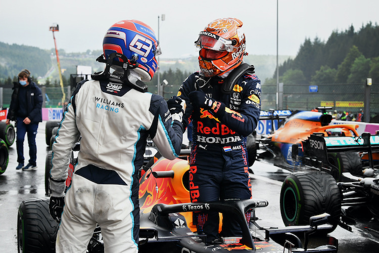 George Russell und Max Verstappen