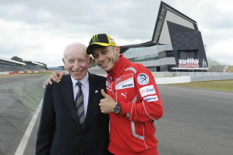 John Surtees und Valentino Rossi in Silverstone