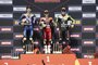 Toprak Razgatlioglu, Alvaro Bautista und Jonathan Rea (v.l.)