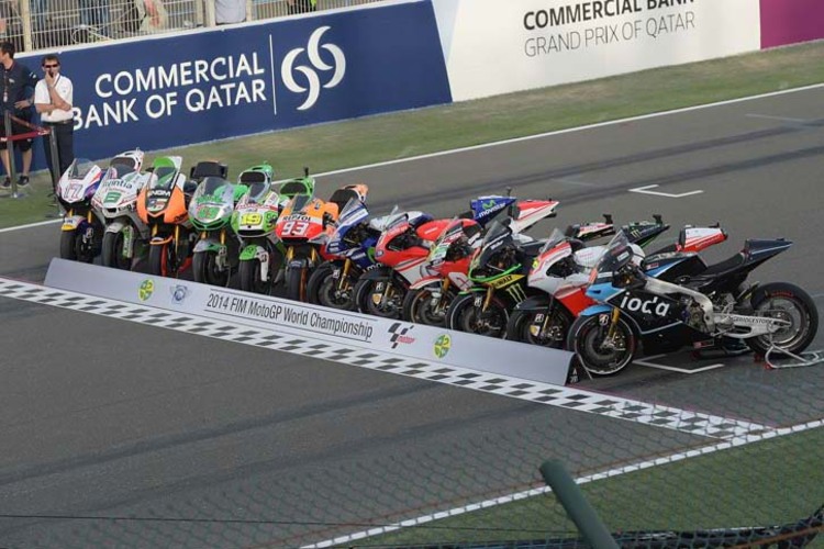 Die MotoGP-Bikes in Katar 2014: Nur die Open-Bikes dürfen die Motoren entwickeln
