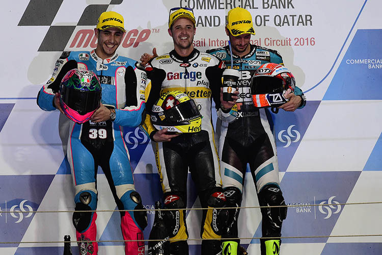 Salom, Lüthi und Corsi standen in Katar auf dem Moto2-Podest