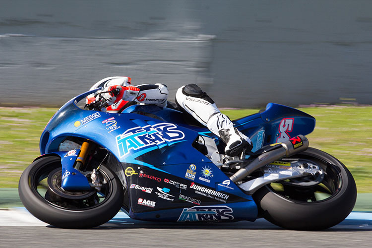 Mattia Pasini bei den privaten Testfahrten in Jerez