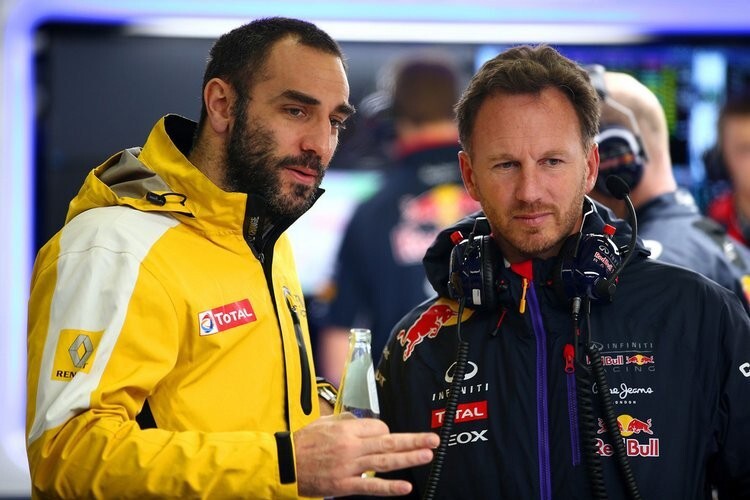 Cyril Abiteboul von Renault mit Red Bull Racing-Teamchef Christian Horner