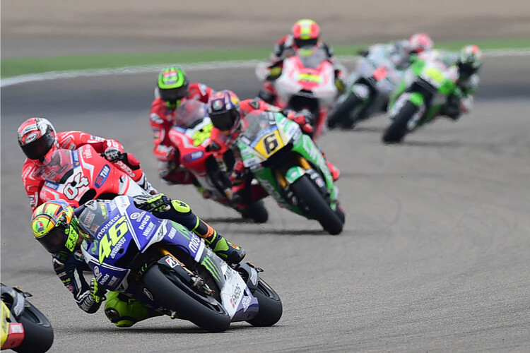 Im Rennen: Rossi vor Dovizioso, Bradl und Crutchlow