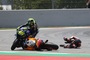 Der Catalunya-GP nahm für Jorge Lorenzo (rechts) ein frühes und unschönes Ende