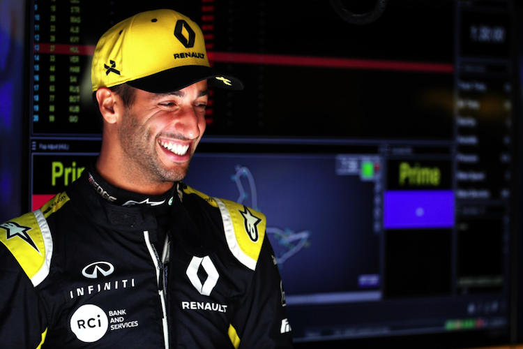 Daniel Ricciardo bei den Wintertests – noch ohne Maske