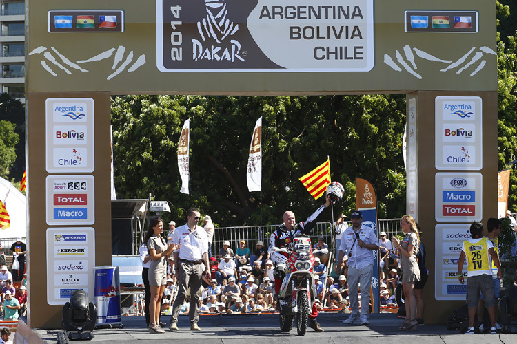 Eric Palante beim Start der Dakar 2014 in Rosario