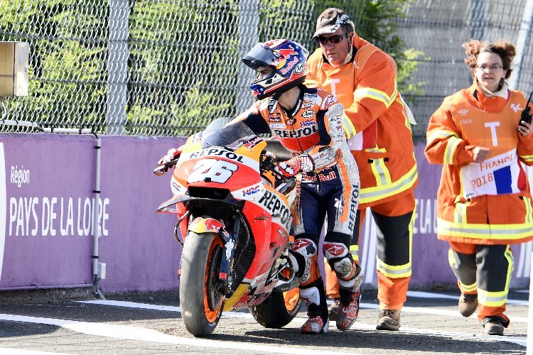 Dani Pedrosa hat genügend Probleme in Le Mans, den Sturz im dritten Training brauchte er nicht