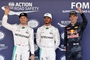 Nico Rosberg, Lewis Hamilton und Max Verstappen
