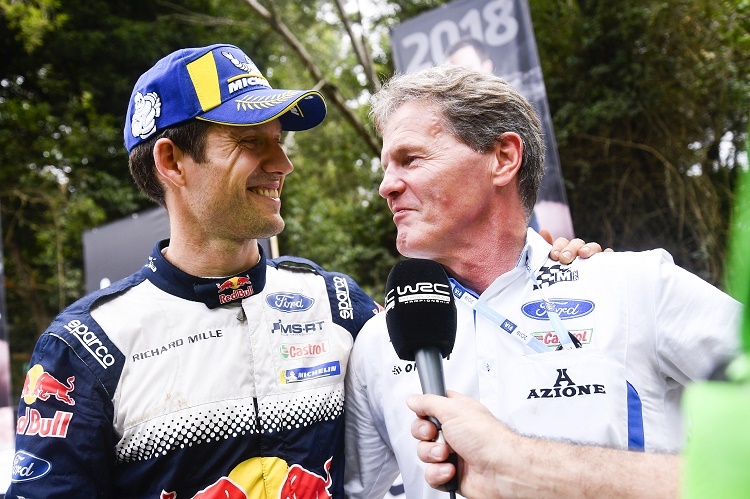 Champion Sébastien Ogier und Malcolm Wilson (re.)