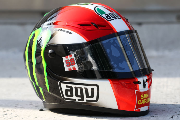 Simoncelli fuhr stets mit weiss-rot-schwarzem Helm